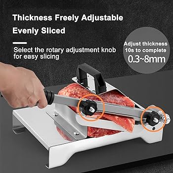 Amazon｜手動冷凍肉スライサー、180 MMブレード付きステンレス